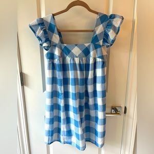 Blue and white dress